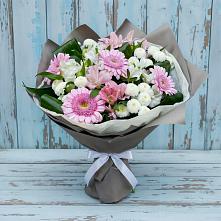 Букет цветов из:  Герберы, Альстромерии и Хризантемы #REPLACE_PRED# Саввинской Слободе
