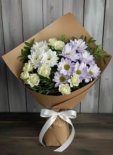 Букет цветов из:  Хризантемы и Розы в Саввинской Слободе